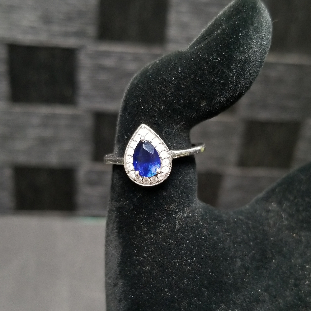 COPY - Sterling Silver 925 Ring Sapphire Blue Stone JWBR